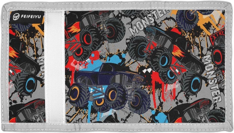 Krafig Monster Truck Car Kids Wallets for Boys Girls, Toddler Trifold Wallet for Boys, Novelty Wallet for Childrens, Coin Case Card Pocket for Teens Youth Teenager - Image 2